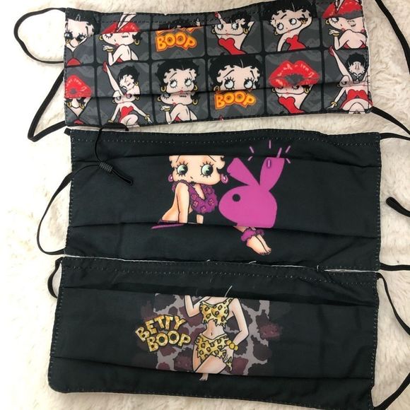 🔴 2 for $25 Betty Boop Face Mask 3 pack Washable and reusable face protection - Picture 3 of 3